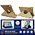 Capa Giratória Premium Dourada +Película p/ Tablet Samsung A11+ Plus - Imagem 8