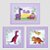 Kit com 3 Quadros Infantis Personalizados tema Dinossauros para meninas - Imagem 1