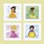 Kit com 4 Quadros Infantis Personalizados Princesas - Imagem 1