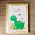 Quadro Infantil Decorativo Dinossauro Aquarelado - Imagem 3