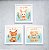Kit com 3 Quadros Decorativos Infantis Animais Aquarelados - Seja Forte, Corajoso e Gentil - Imagem 1