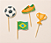 Topper de Docinhos Futebol Brasil Copa do Mundo (com 12 unidades) - Imagem 1