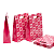 Sacola Decorativa para Presente Rosa com Corações – 22,9x29,7x9 cm - Imagem 1