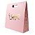 Sacola de Presente Rosa com Laço Dourado “Com Carinho” – 31,9x33x10 cm - Imagem 1