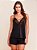 SHORT DOLL HOPE EM RENDA E MICROFIBRA LAVINIA - PRETO - Imagem 1