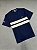 Camiseta Lacoste de Banda de Malha Pesada Azul Marinho - Imagem 1