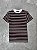 Camiseta Ermek Slim Listrada de Algodão (Marrom/Branca) - Imagem 1