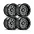 Jogo de Rodas Hostile Glamis H133 15x8 4x156 0mm Preto Fresado - Imagem 2