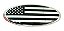 EMBLEMA - FORD - 23.9CM - BANDEIRA AMERICANA PRETO/CROMADO - Imagem 1