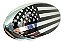 EMBLEMA - FORD - 23.9CM - BANDEIRA AMERICANA PRETO/CROMADO - Imagem 5