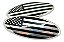 EMBLEMA - FORD - 23.9CM - BANDEIRA AMERICANA PRETO/CROMADO - Imagem 2