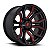 Roda Fuel Rage 20x9 6x135/6x139.7 +1mm Preto Fosco c/  Vermelho Fresado - Imagem 1