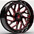 Roda Fuel Triton D691 24x12  8x165.1  -44mm  Preto Brilhante Fresado Vermelho - Imagem 1