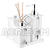 Kit Saboneteira Lavabo Banheiro em Acrílico Branco 5 Itens - Imagem 1