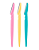 Kit com três navalhas para sobrancelha e aparador de pelos facial - Cor ROSA, AMARELO E AZUL - Imagem 1