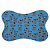 Tapete ossinho para potinhos dos pets comedouro Estampa Dog marrom fundo azul 33 cm x 46 cm - Imagem 4