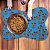 Tapete ossinho para potinhos dos pets comedouro Estampa Dog marrom fundo azul 33 cm x 46 cm - Imagem 1