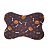 Tapete ossinho para potinhos dos pets comedouro Estampa Patinhas e Potes Fundo Marrom 33 cm x 46 cm - Imagem 2