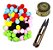 Kit Artesanato Com Mini Pompom Tesoura Arremate Fita Métrica - Imagem 1