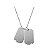 Colar de Aço Placa Dupla IPB 30x22mm 60cm Prateado - Imagem 1