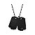 Colar Convex de Aço Placa Dupla IPB 30x22mm 60cm Preto - Imagem 1