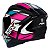 Capacete asx city start preto turquesa rosa brilhante - Imagem 3