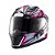 Capacete Texx Fechado Hawk Genesis Rosa Azul Branco - Imagem 2