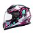 Capacete Texx Fechado Hawk Genesis Rosa Azul Branco - Imagem 1
