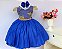 Vestido Azul Royal Luxo Detalhe Dourado - Imagem 1