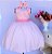 Vestido Rosa Regata Flor No Peito - Imagem 1
