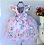 Vestido Floral Salmão Perolas - Imagem 2