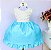 Vestido Azul E Off Perola - Imagem 1