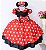 Vestido Infantil Minnie Vermelho Poá Luxo - Imagem 3