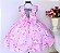 Vestido Festa Rosa Floral Luxo - Imagem 2