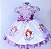 Vestido Infantil Festa Sofia Lilás Peito Renda - Imagem 1