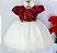 Vestido Vermelho / Creme - Imagem 1