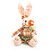 Coelho Decorativo Sentado Laranja Com Flor - 1 unidade - Cromus Páscoa - Rizzo - Imagem 1