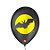 Balão de Festa Decorado Morcego - Preto e Amarelo 9" 23cm - 25 Unidades - Balões São Roque - Imagem 1