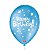 Balão de Festa Decorado Happy Birthday - Azul Turquesa 9" 23cm - 25 Unidades - Balões São Roque - - Imagem 1