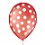Balão de Festa Decorado Poá Bolinha - Vermelho e Branco - Balões São Roque - Rizzo - Imagem 1