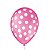 Balão de Festa Decorado Poá Bolinha - Rosa Shock e Branco 9" 23cm - 25 Unidades - Balões São Roque - Imagem 1