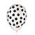 Balão de Festa Decorado Poá Bolinha - Branco e Preto 9" 23cm - 25 Unidades - Balões São Roque - - Imagem 1