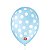 Balão de Festa Decorado Poá Bolinha - Azul Baby e Branco 9" 23cm - 25 Unidades - Balões São Roque - - Imagem 1
