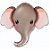 Balão de Festa Metalizado 39'' 99cm - Elefante Head HSG Cinza - 1 unidade - Flexmetal - Rizzo - Imagem 1