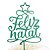 Topo de Bolo Feliz Natal Glitter Verde Sonho Fino Rizzo Confeitaria - Imagem 1