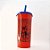 Copo com Tampa e Canudo 600 mL - Aranha - Vermelho e Azul - 1 unidade - Rizzo - Imagem 1