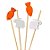 Palito Decorativo - Petiscos - Coelhos e Cenouras - 20 unidades - Rizzo - Imagem 1