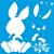 Stencil Silhueta Coelho com Flores ST-X394 – Litoarte Rizzo Confeitaria - Imagem 1