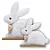 Silhueta Coelho Deitado de Pelúcia Branco com Base MDF - 01 unidade - Cromus Páscoa - Rizzo Embalagens - Imagem 1