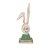 Coelho de MDF Rústico Branco Roupa Verde P - 01 unidade - Páscoa - Imagem 1
